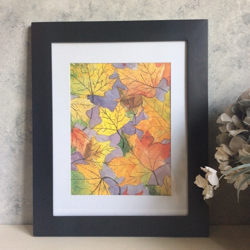 Fall Leaves Print Picture and Frame